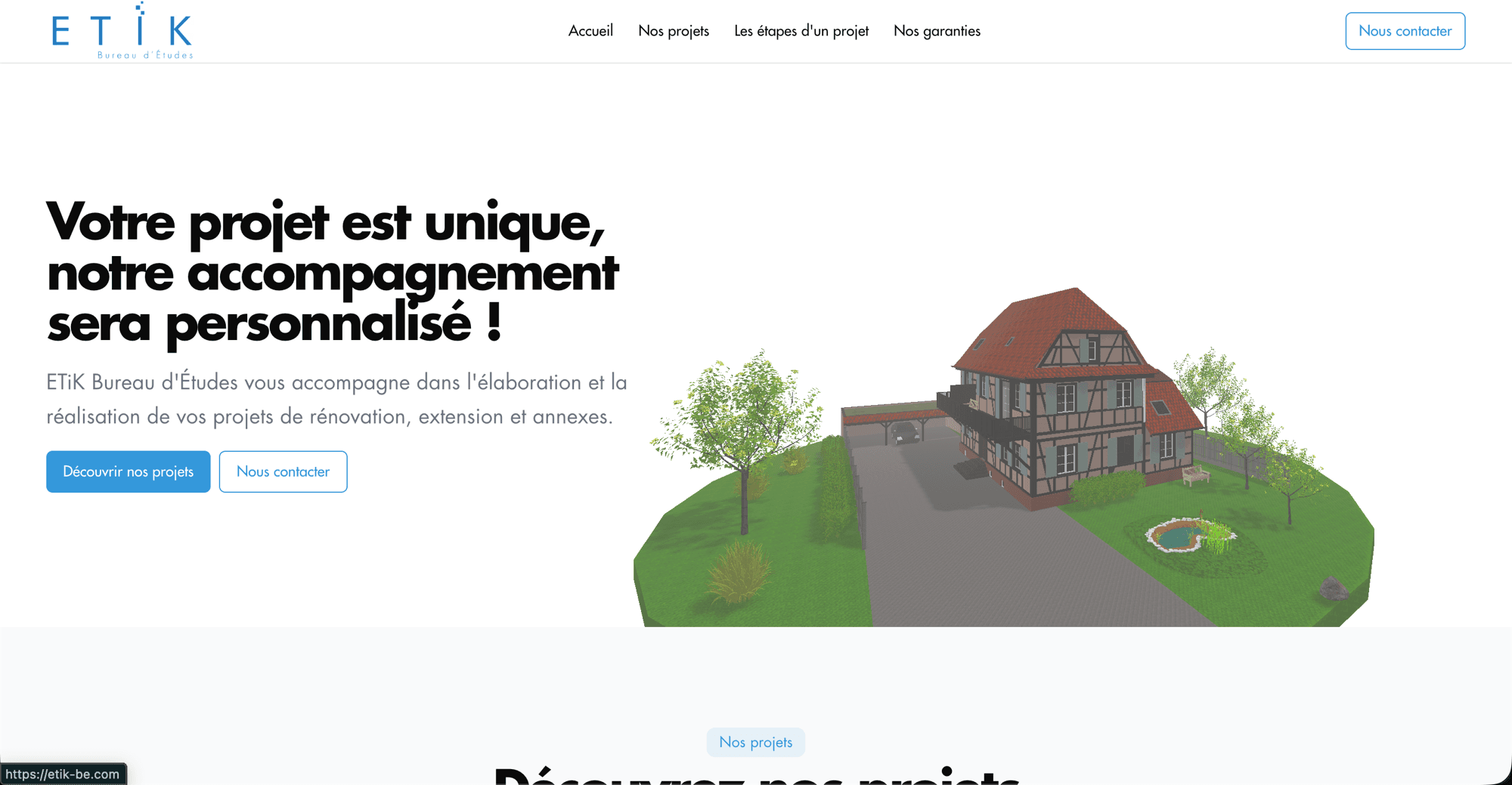 ETiK BE — page d'accueil